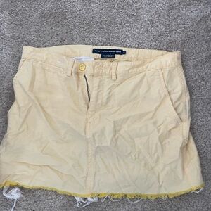Ralph Lauren Sport Light Yellow Cotton Mini Skirt